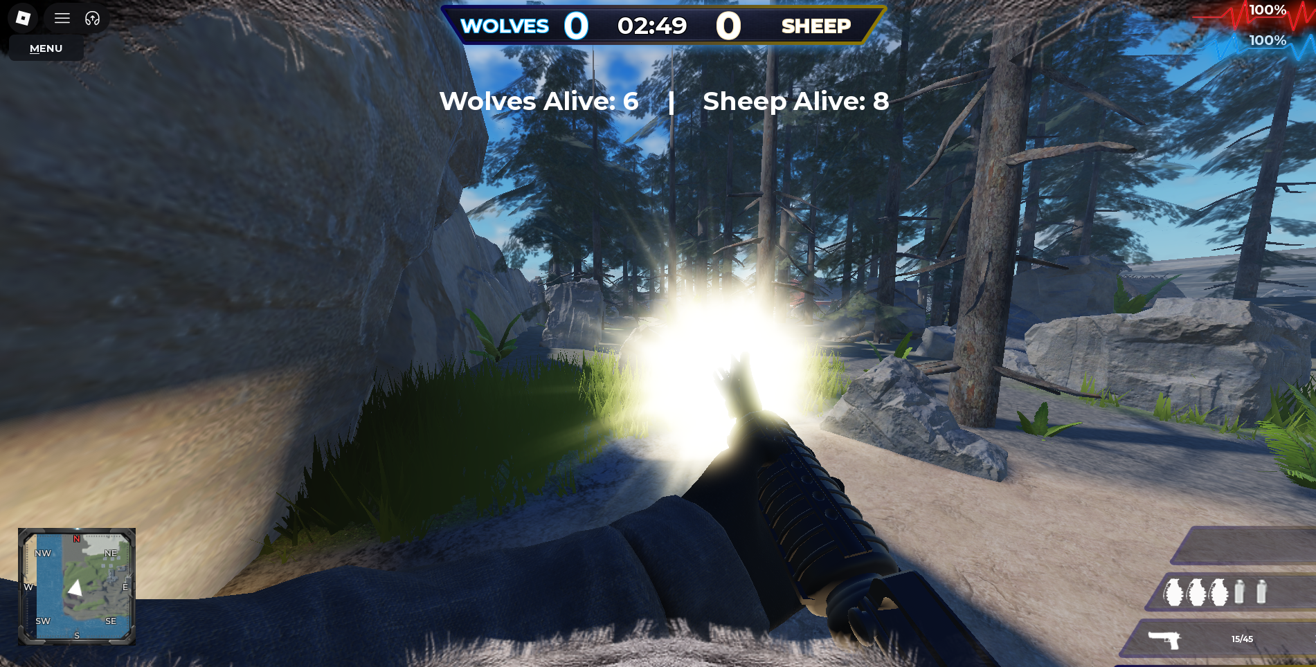 Wolves vs Sheep pistol gameplay